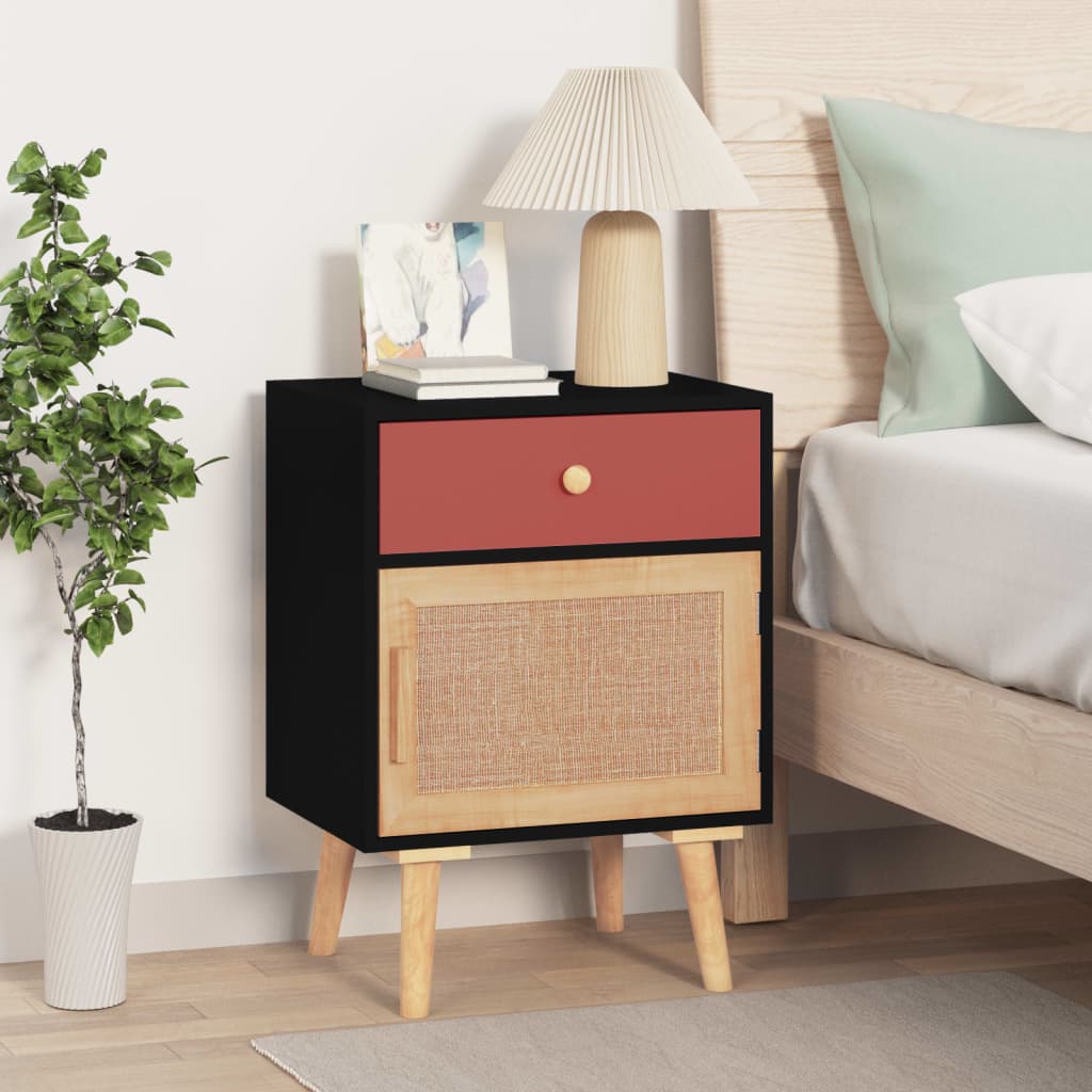 Berkfield Bedside Cabinet Black 40x30x55 cm Engineered Wood
