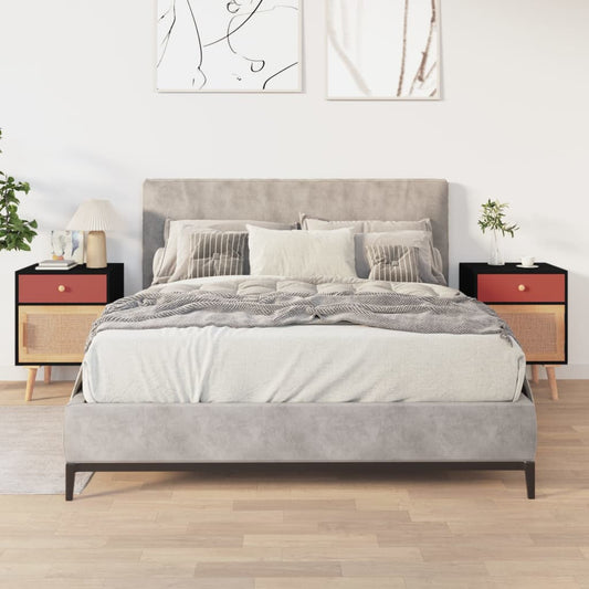 Berkfield Bedside Cabinets 2 pcs Black 40x30x55 cm Engineered Wood