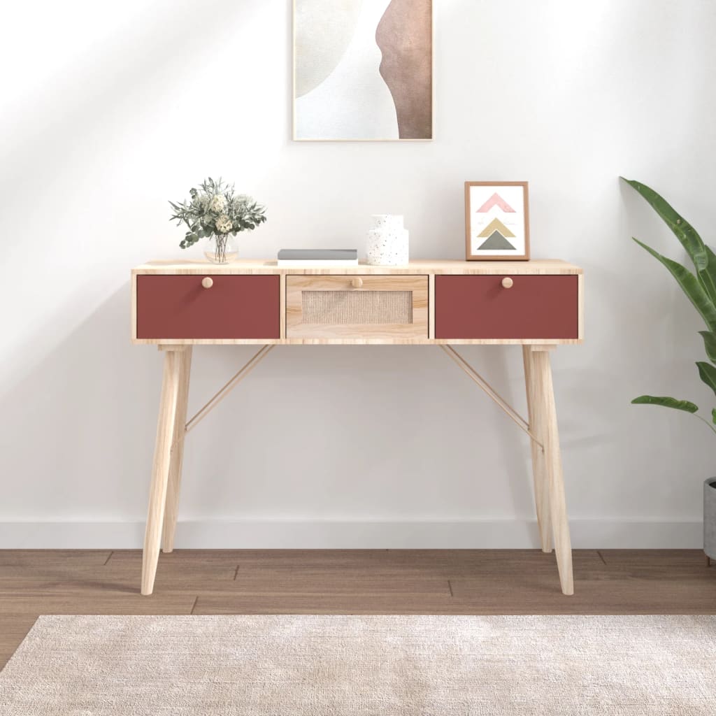 Berkfield Console Table with Drawers 105x30x75 cm Engineered Wood