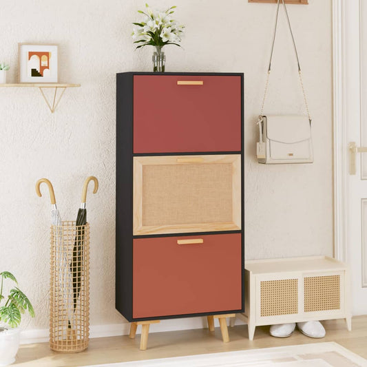 Berkfield Shoe Cabinet Black 52x25x120 cm Engineered Wood