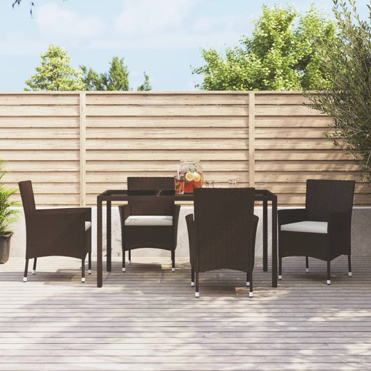 Berkfield Garden Chairs with Cushions 4 pcs Brown Poly Rattan
