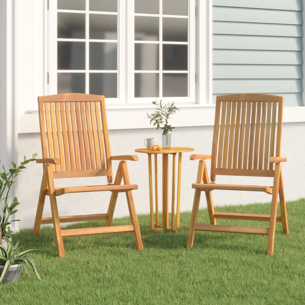 Berkfield Reclining Garden Chair 2 pcs Solid Wood Teak