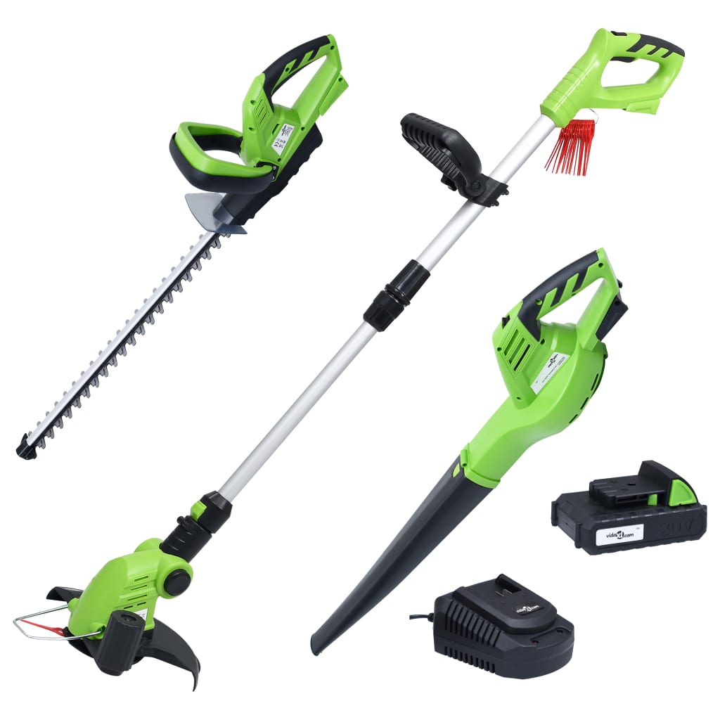 Berkfield 3 Piece Cordless Garden Power Tool Set with Charger&Battery