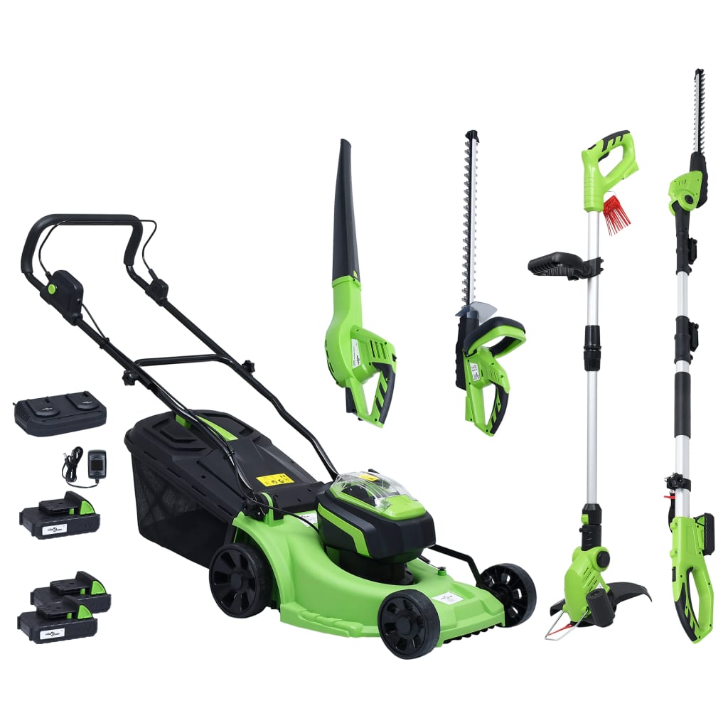 Berkfield 5 Piece Cordless Garden Power Tool Set with Chargers&Batteries