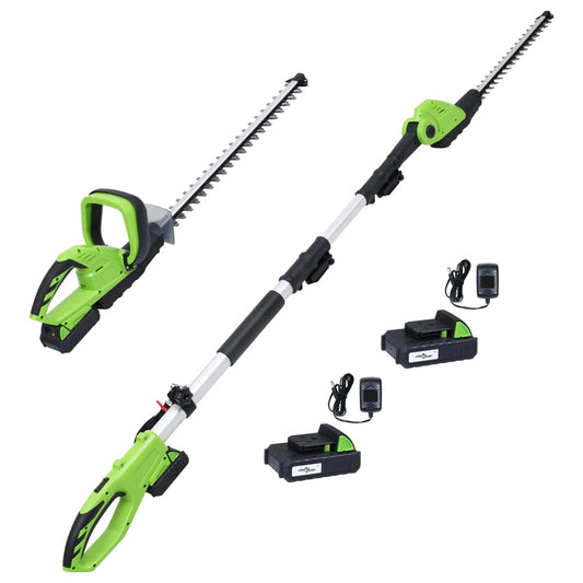 Berkfield 2 Piece Cordless Garden Power Tool Set with Chargers&Batteries