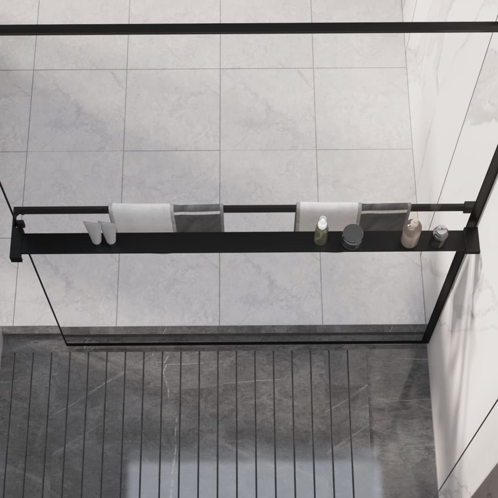 Berkfield Shower Shelf for Walk-in Shower Wall Black 115 cm Aluminium