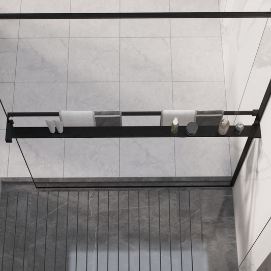 Berkfield Shower Shelf for Walk-in Shower Wall Black 115 cm Aluminium