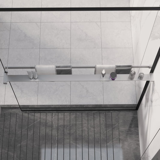 Berkfield Shower Shelf for Walk-in Shower Wall Chrome 115 cm Aluminium