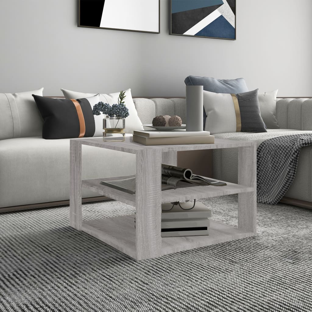 Berkfield Coffee Table Grey Sonoma 60x60x40 cm Engineered Wood