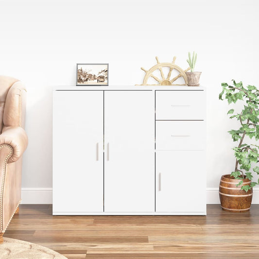 Berkfield Sideboard High Gloss White 91x29.5x75 cm Engineered Wood