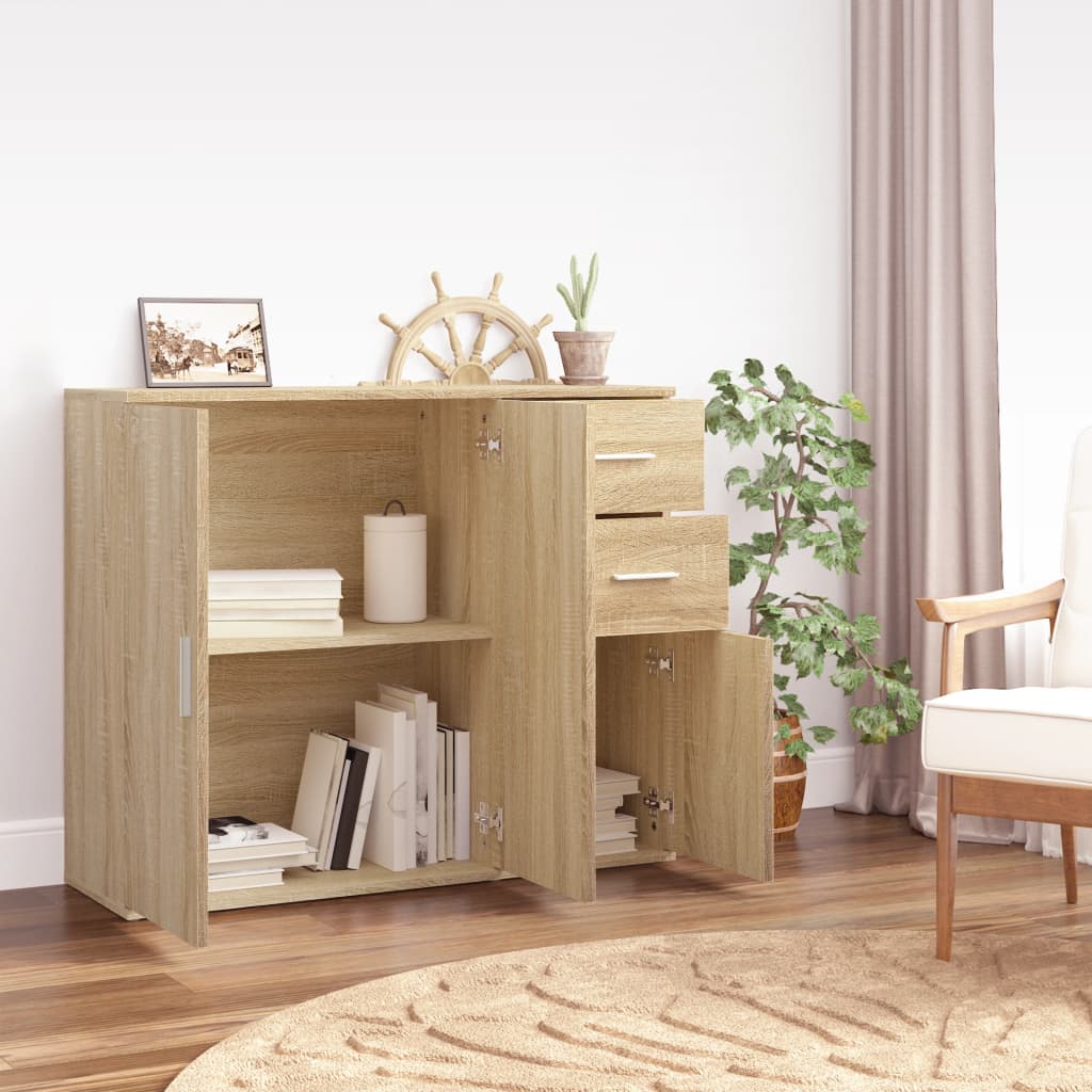 Berkfield Sideboard Sonoma Oak 91x29.5x75 cm Engineered Wood
