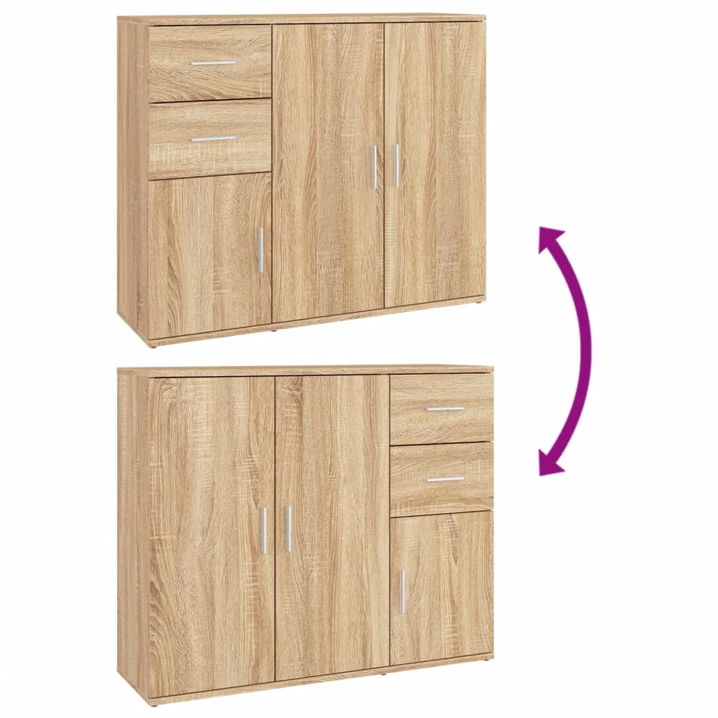 Berkfield Sideboard Sonoma Oak 91x29.5x75 cm Engineered Wood