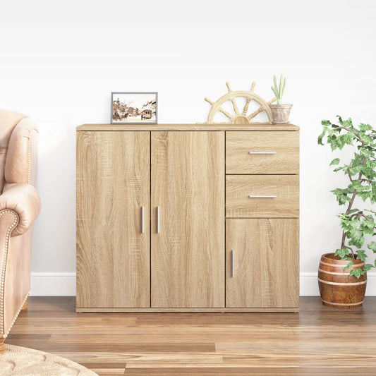 Berkfield Sideboard Sonoma Oak 91x29.5x75 cm Engineered Wood