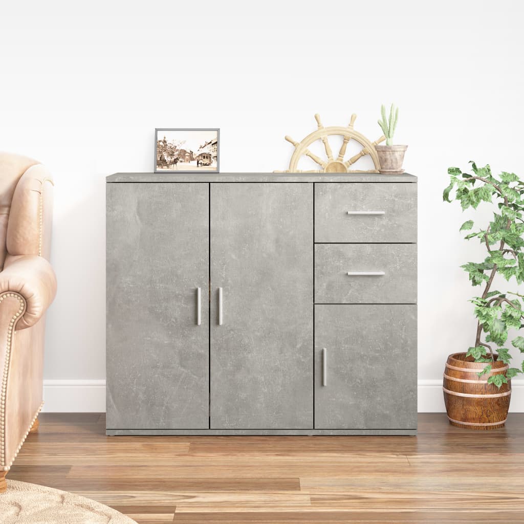 Berkfield Sideboard Concrete Grey 91x29.5x75 cm Engineered Wood