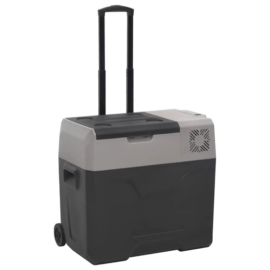 Berkfield Cool Box with Wheel and Handle Black&Grey 40 L Polypropylene