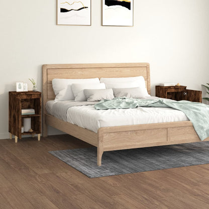 Berkfield Bedside Cabinets 2 pcs Smoked Oak 40x35x70 cm Engineered Wood
