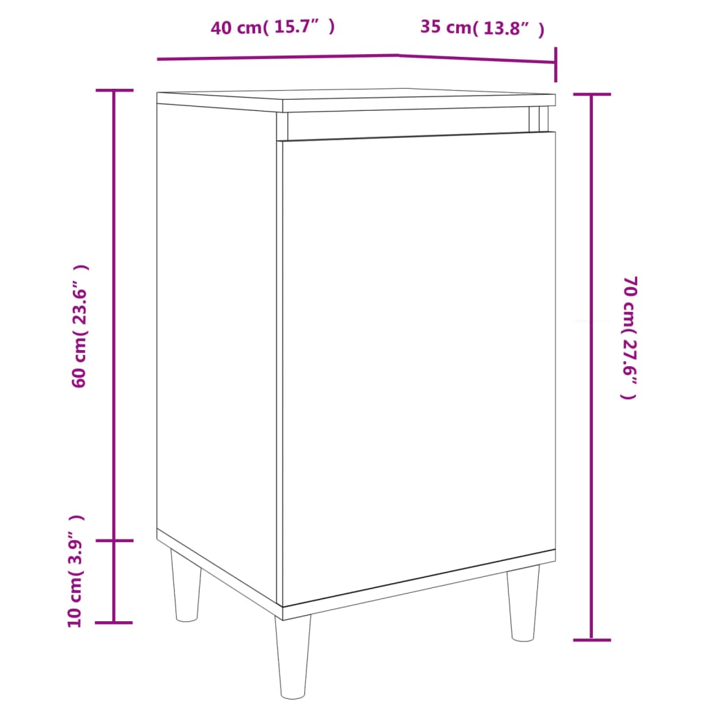 Berkfield Bedside Cabinets 2 pcs Smoked Oak 40x35x70 cm Engineered Wood
