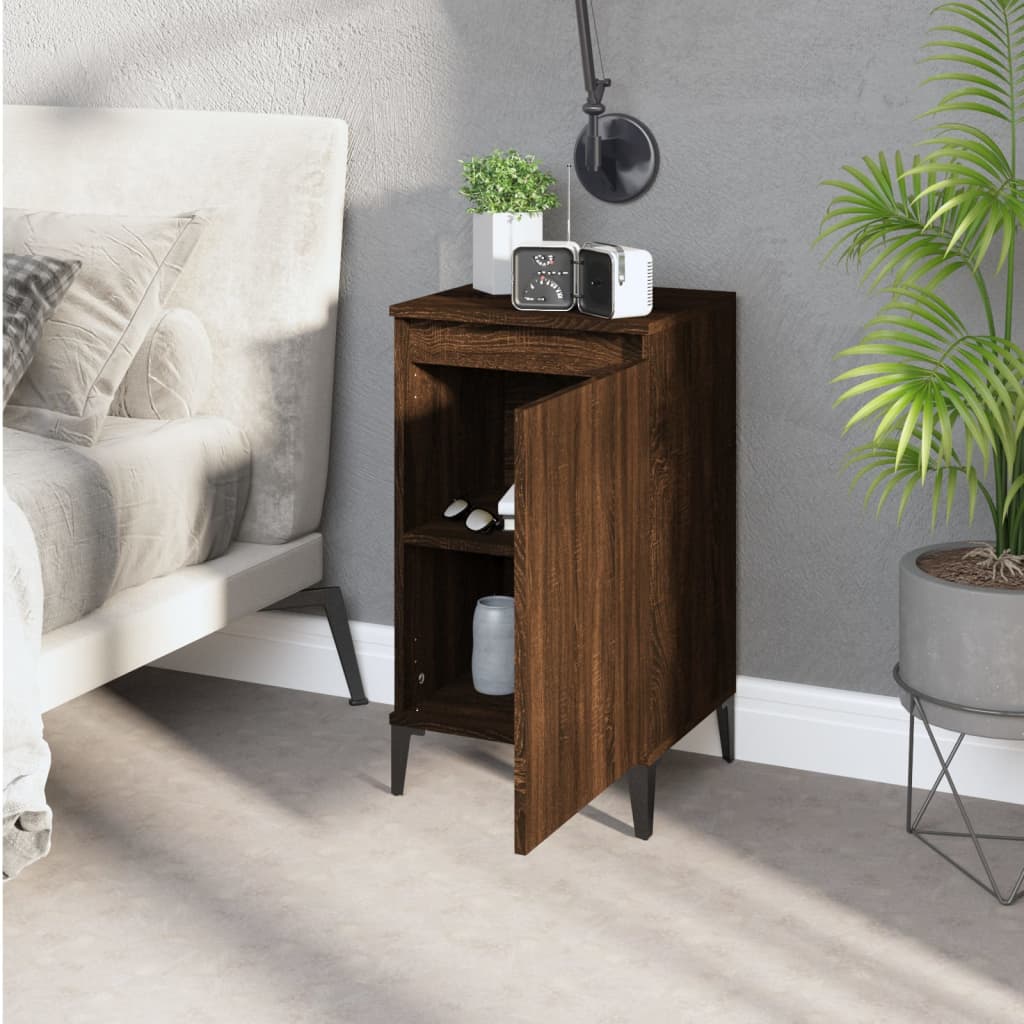 Berkfield Bedside Cabinet Brown Oak 40x35x70 cm Engineered Wood