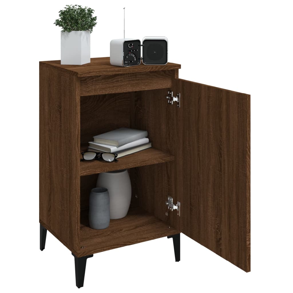 Berkfield Bedside Cabinet Brown Oak 40x35x70 cm Engineered Wood