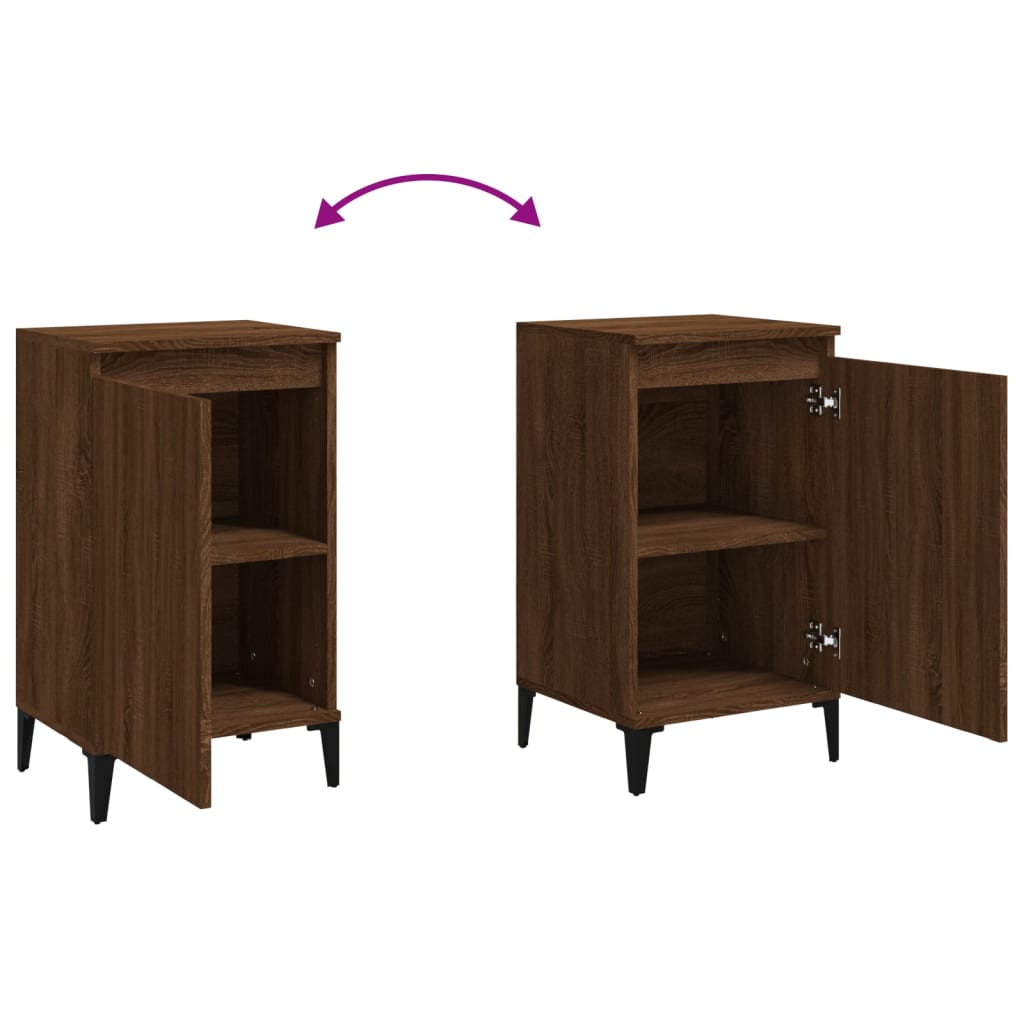 Berkfield Bedside Cabinet Brown Oak 40x35x70 cm Engineered Wood