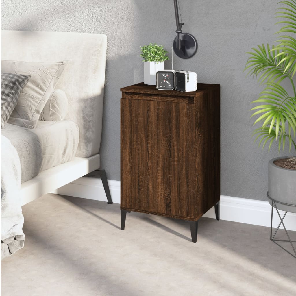 Berkfield Bedside Cabinet Brown Oak 40x35x70 cm Engineered Wood