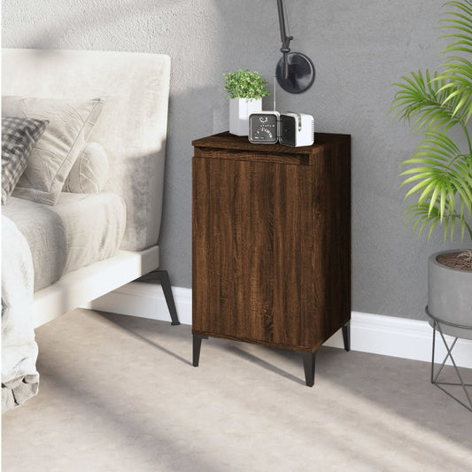 Berkfield Bedside Cabinet Brown Oak 40x35x70 cm Engineered Wood