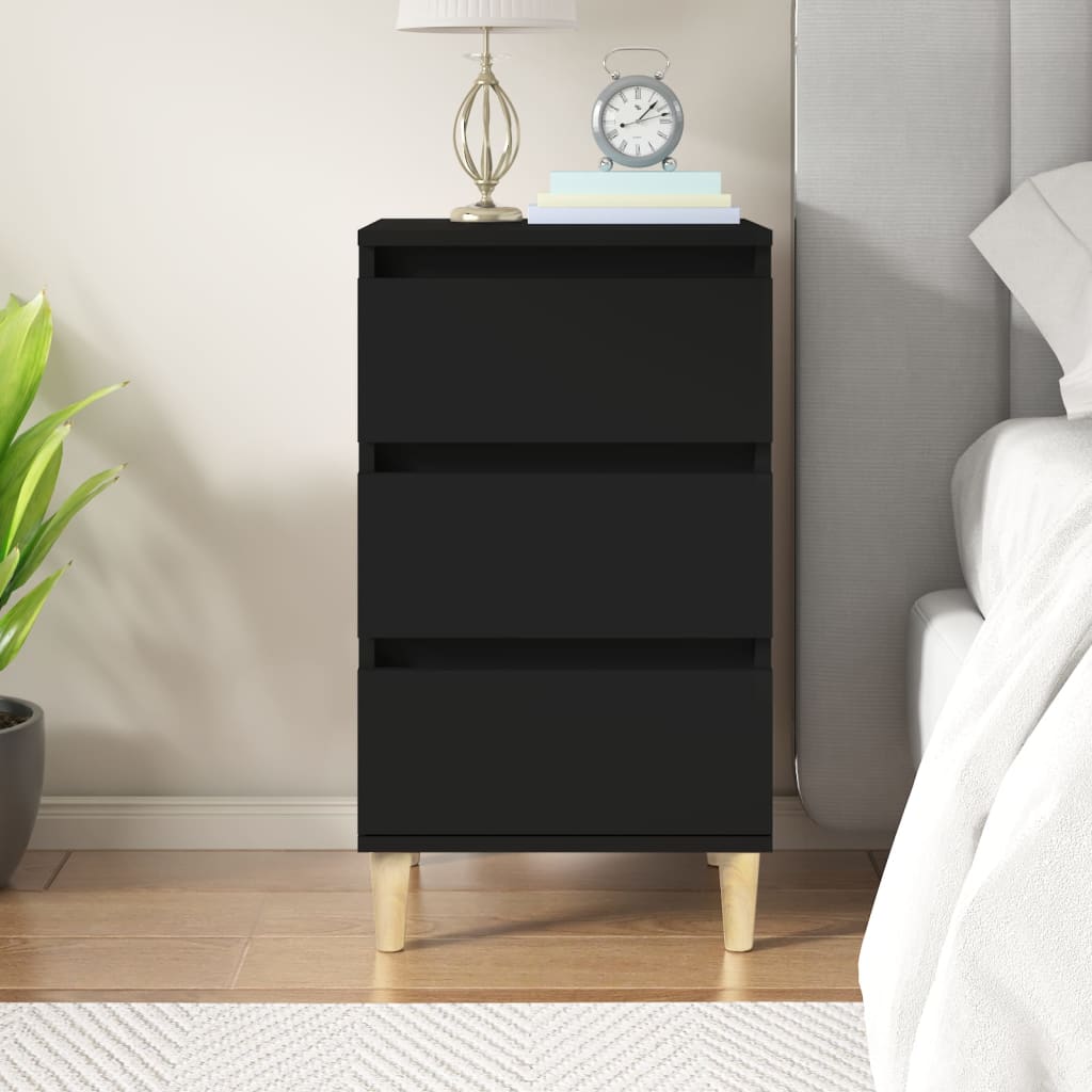 Berkfield Bedside Cabinet Black 40x35x70 cm Engineered Wood