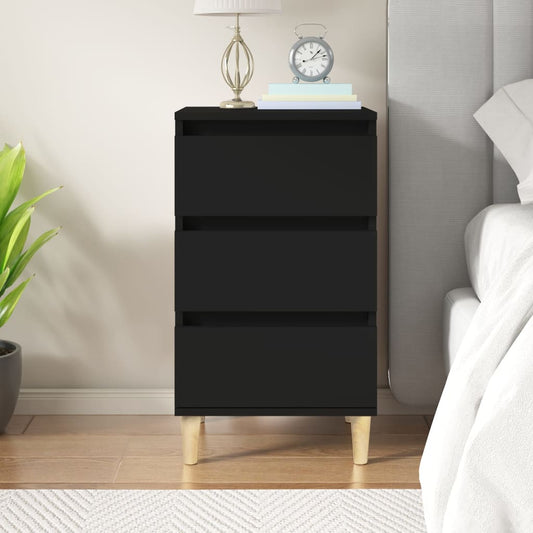 Berkfield Bedside Cabinet Black 40x35x70 cm Engineered Wood