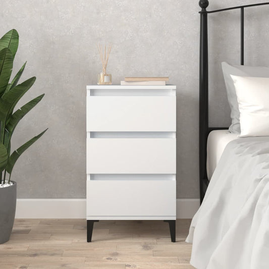 Berkfield Bedside Cabinet White 40x35x70 cm Engineered Wood