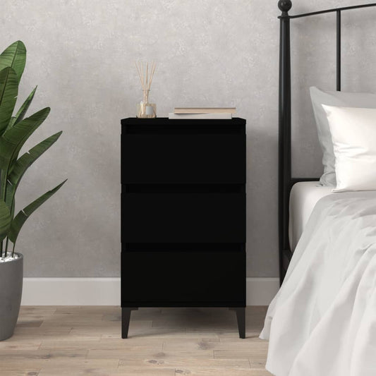 Berkfield Bedside Cabinet Black 40x35x70 cm Engineered Wood