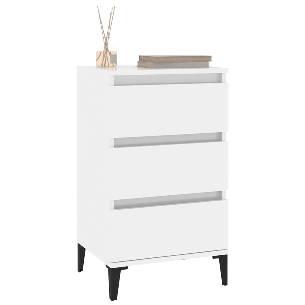 Berkfield Bedside Cabinet High Gloss White 40x35x70 cm Engineered Wood