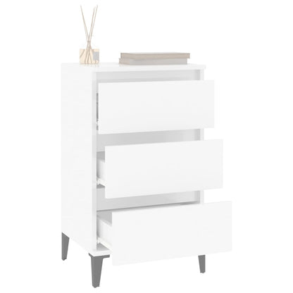 Berkfield Bedside Cabinet High Gloss White 40x35x70 cm Engineered Wood