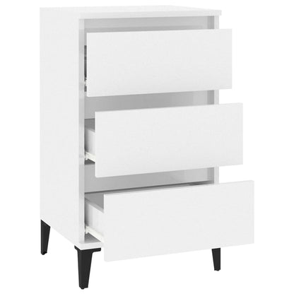 Berkfield Bedside Cabinet High Gloss White 40x35x70 cm Engineered Wood