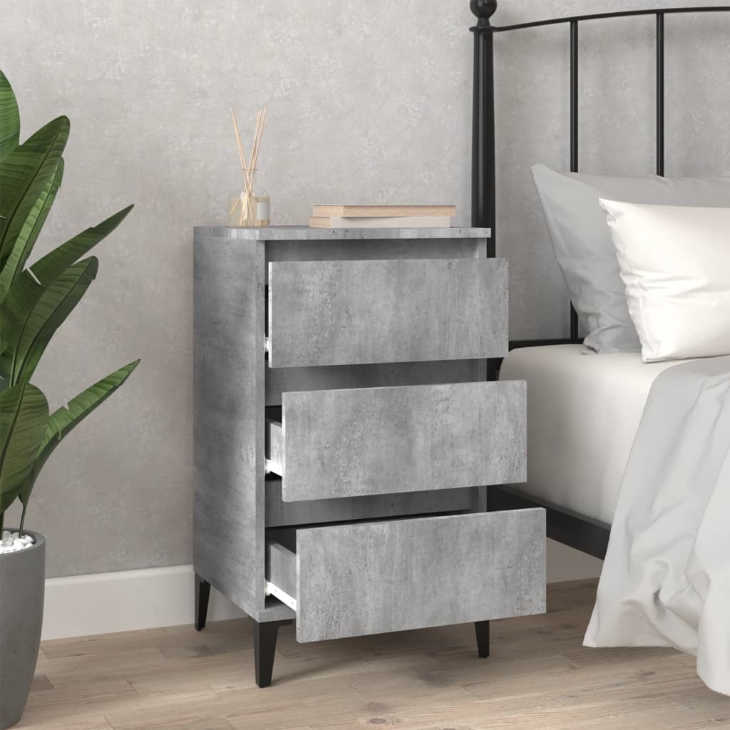 Berkfield Bedside Cabinet Concrete Grey 40x35x70 cm Engineered Wood