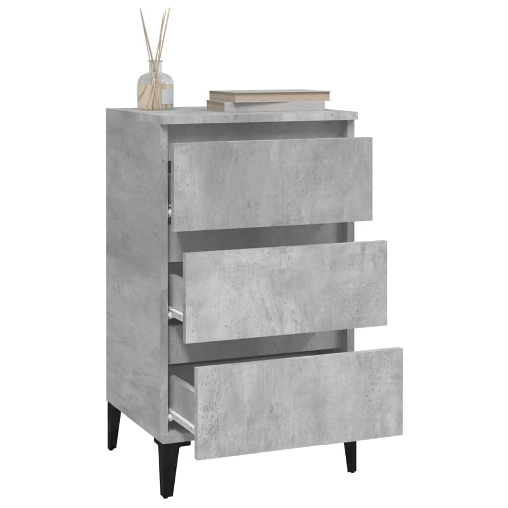 Berkfield Bedside Cabinet Concrete Grey 40x35x70 cm Engineered Wood