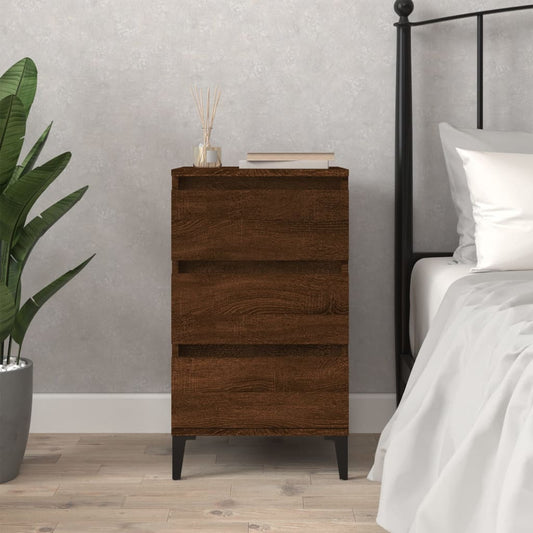 Berkfield Bedside Cabinet Brown Oak 40x35x70 cm Engineered Wood