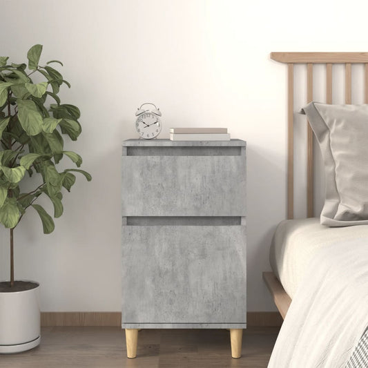 Berkfield Bedside Cabinet Concrete Grey 40x35x70 cm
