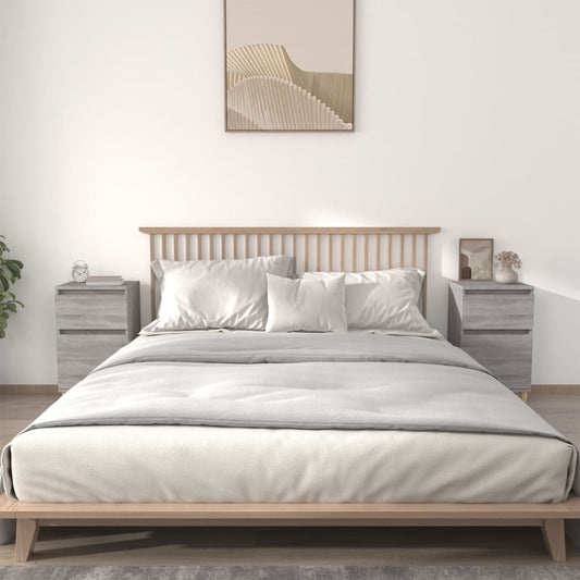 Berkfield Bedside Cabinets 2 pcs Grey Sonoma 40x35x70 cm
