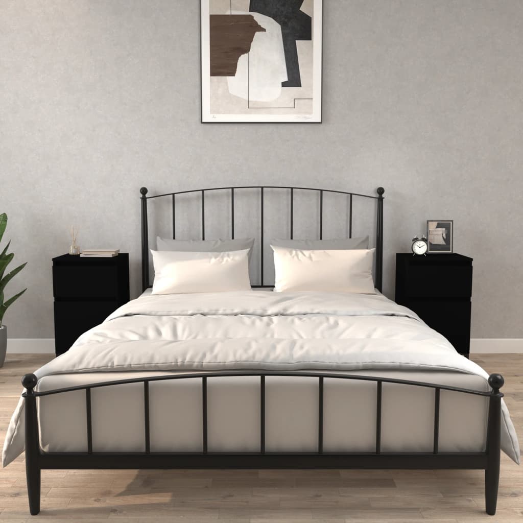 Berkfield Bedside Cabinets 2 pcs Black 40x35x70 cm