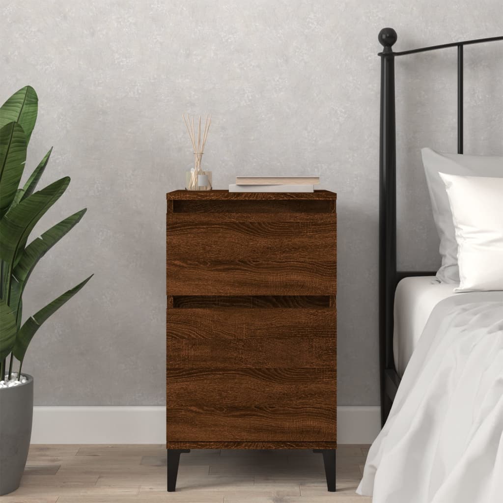 Berkfield Bedside Cabinet Brown Oak 40x35x70 cm