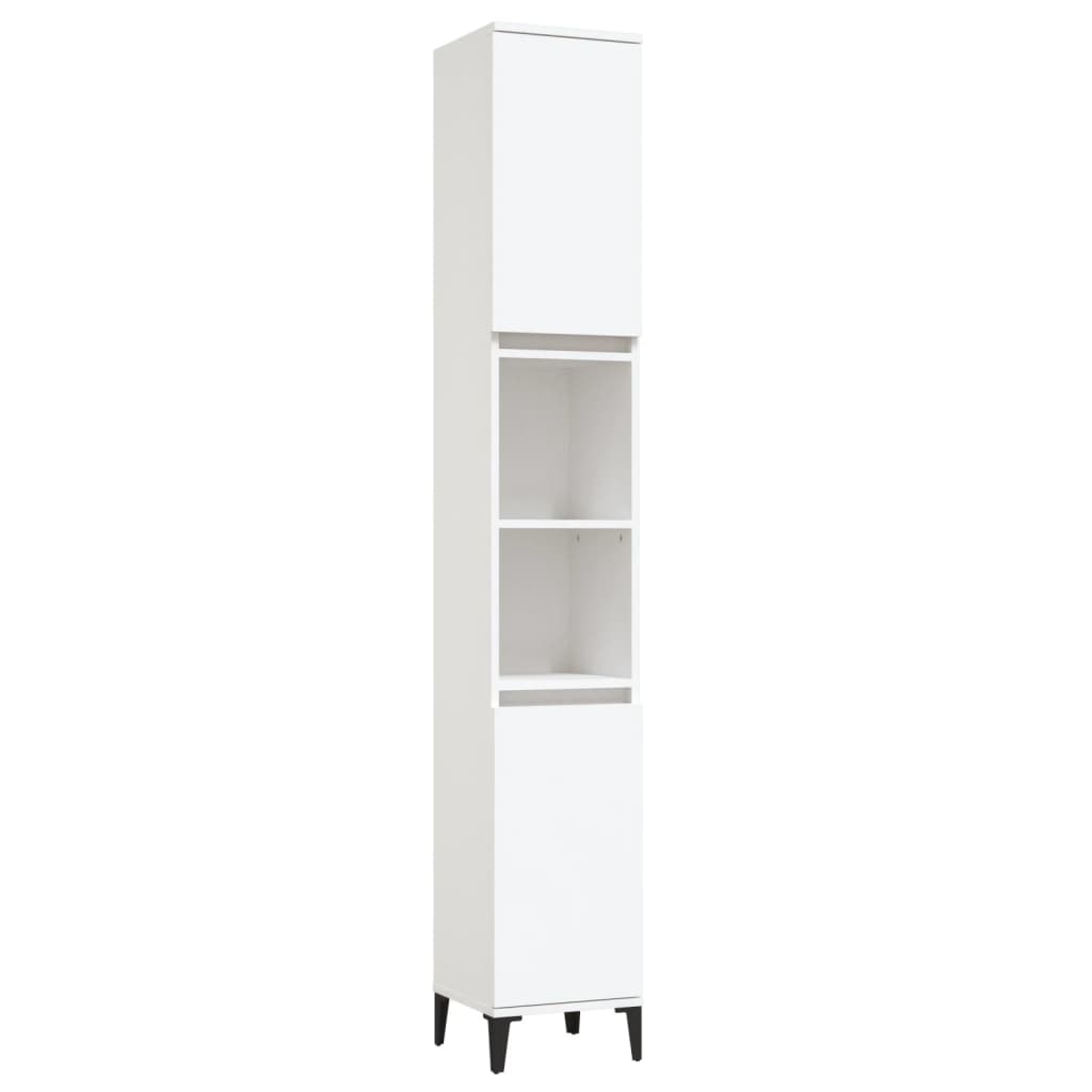 Berkfield Bathroom Cabinet White 30x30x190 cm Engineered Wood