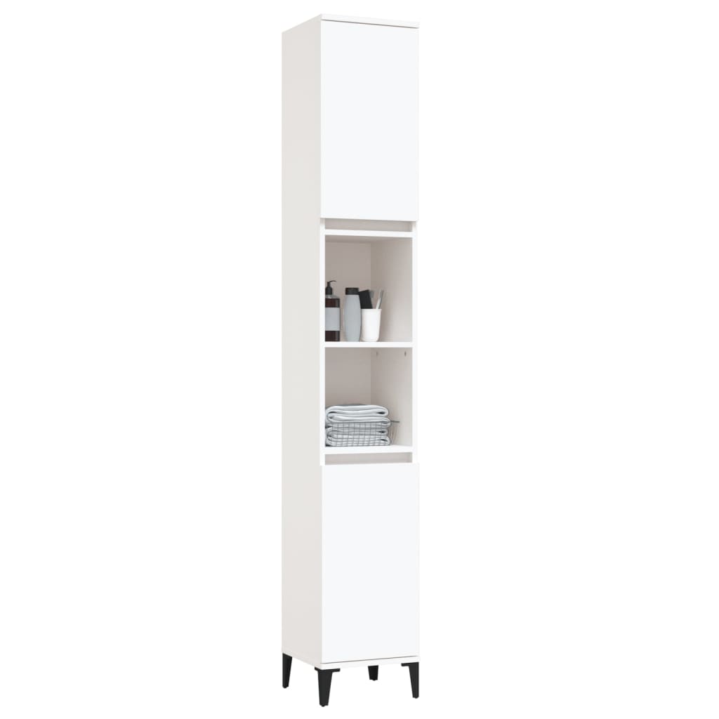 Berkfield Bathroom Cabinet White 30x30x190 cm Engineered Wood