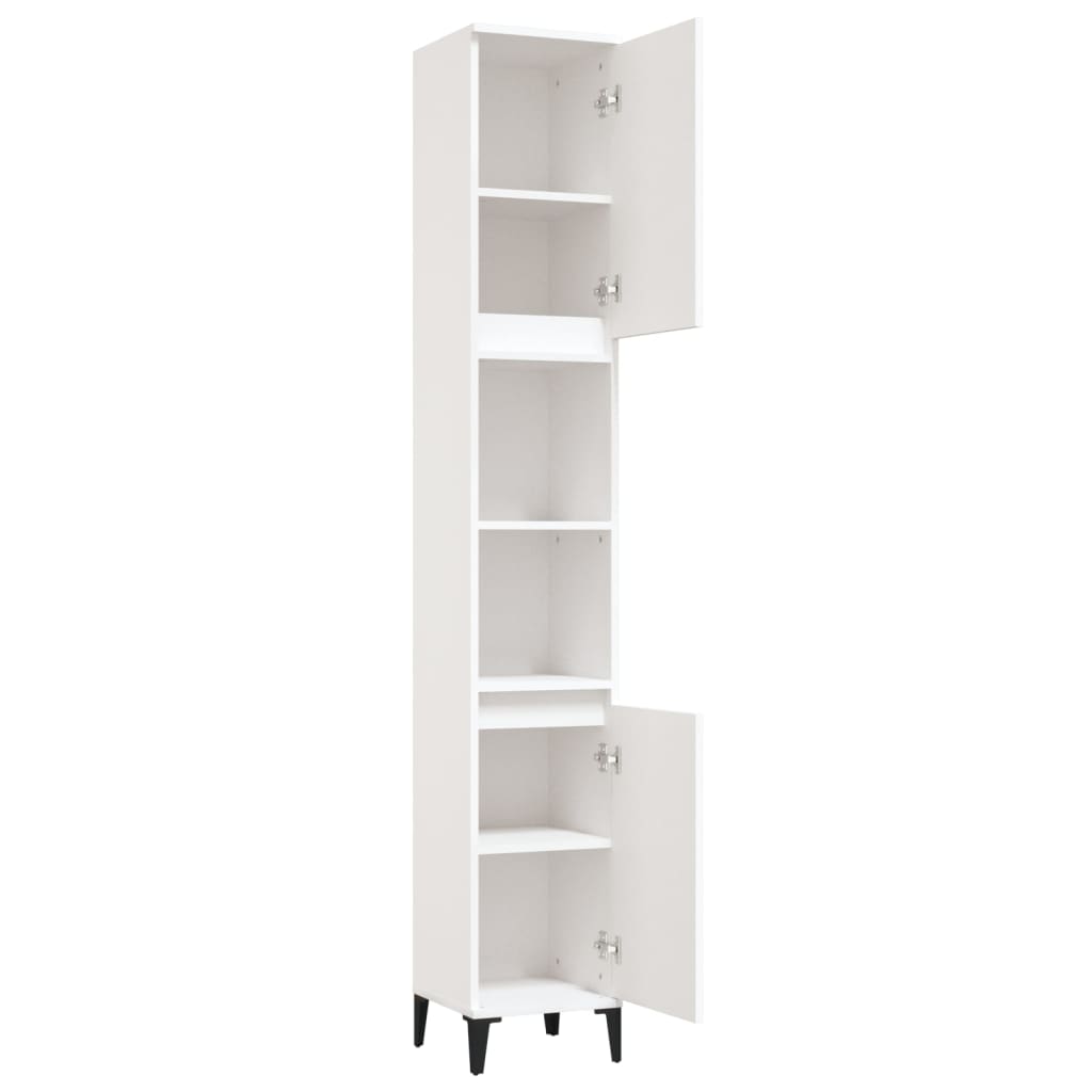 Berkfield Bathroom Cabinet White 30x30x190 cm Engineered Wood
