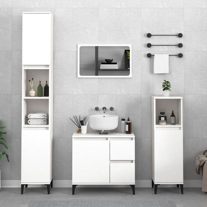 Berkfield Bathroom Cabinet White 30x30x190 cm Engineered Wood