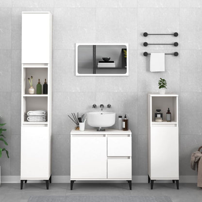 Berkfield Bathroom Cabinet White 30x30x100 cm Engineered Wood