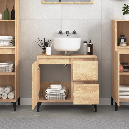 Berkfield Bathroom Cabinet Sonoma Oak 65x33x60 cm Engineered Wood