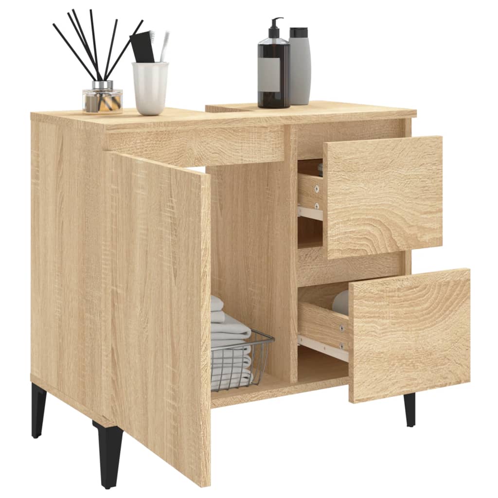 Berkfield Bathroom Cabinet Sonoma Oak 65x33x60 cm Engineered Wood