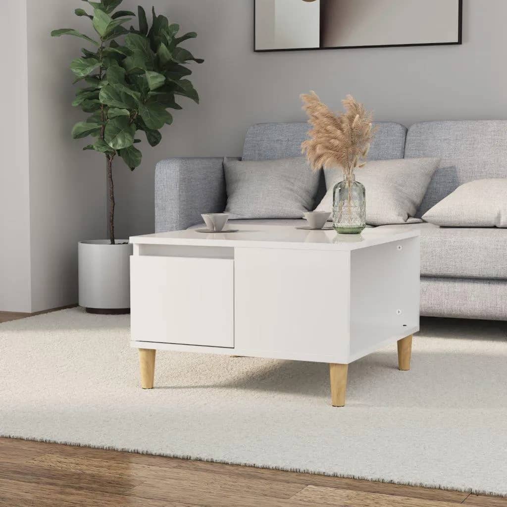 Berkfield Coffee Table High Gloss White 55x55x36.5 cm Engineered Wood