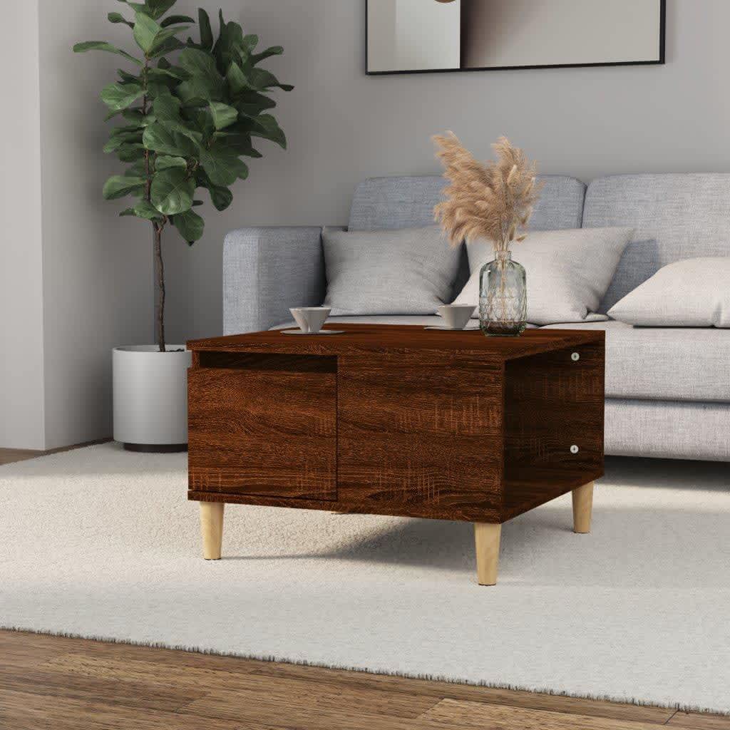 Berkfield Coffee Table Brown Oak 55x55x36.5 cm Engineered Wood