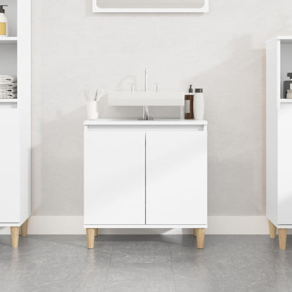 Berkfield Sink Cabinet High Gloss White 58x33x60 cm Engineered Wood